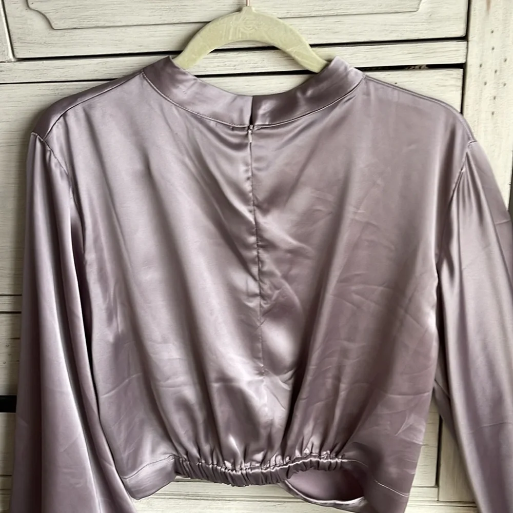 Eve satiny long sleeve crop top - Picture 5 of 7